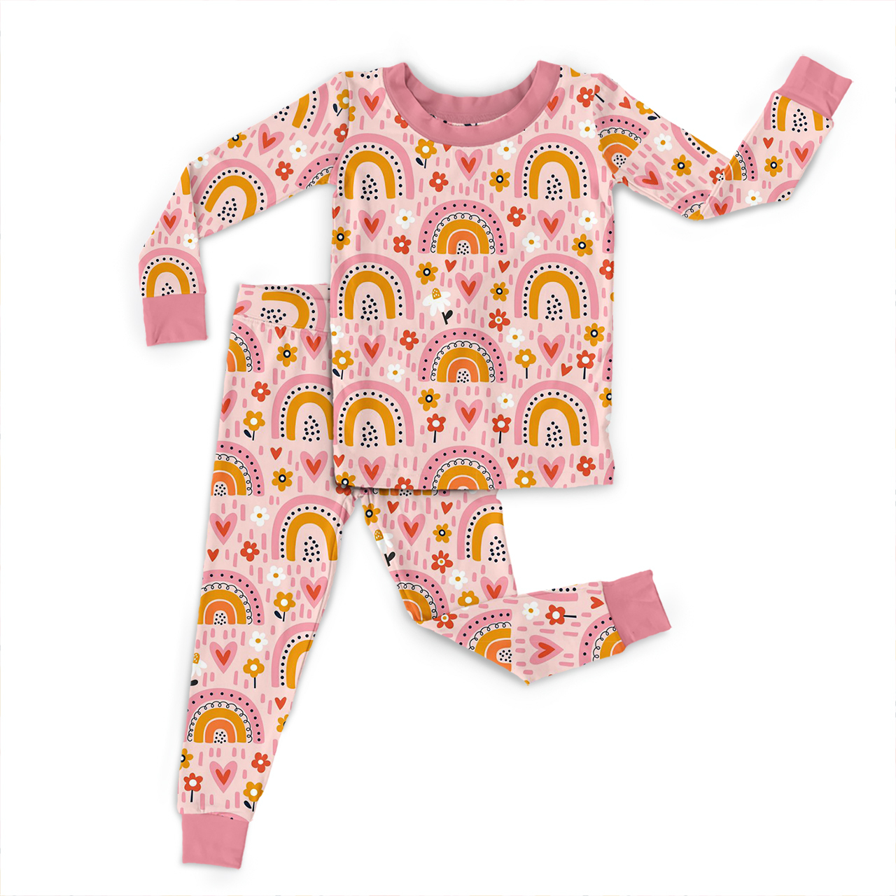 Sweet Rainbow Dreams Two-Piece Pajama Set For Kids