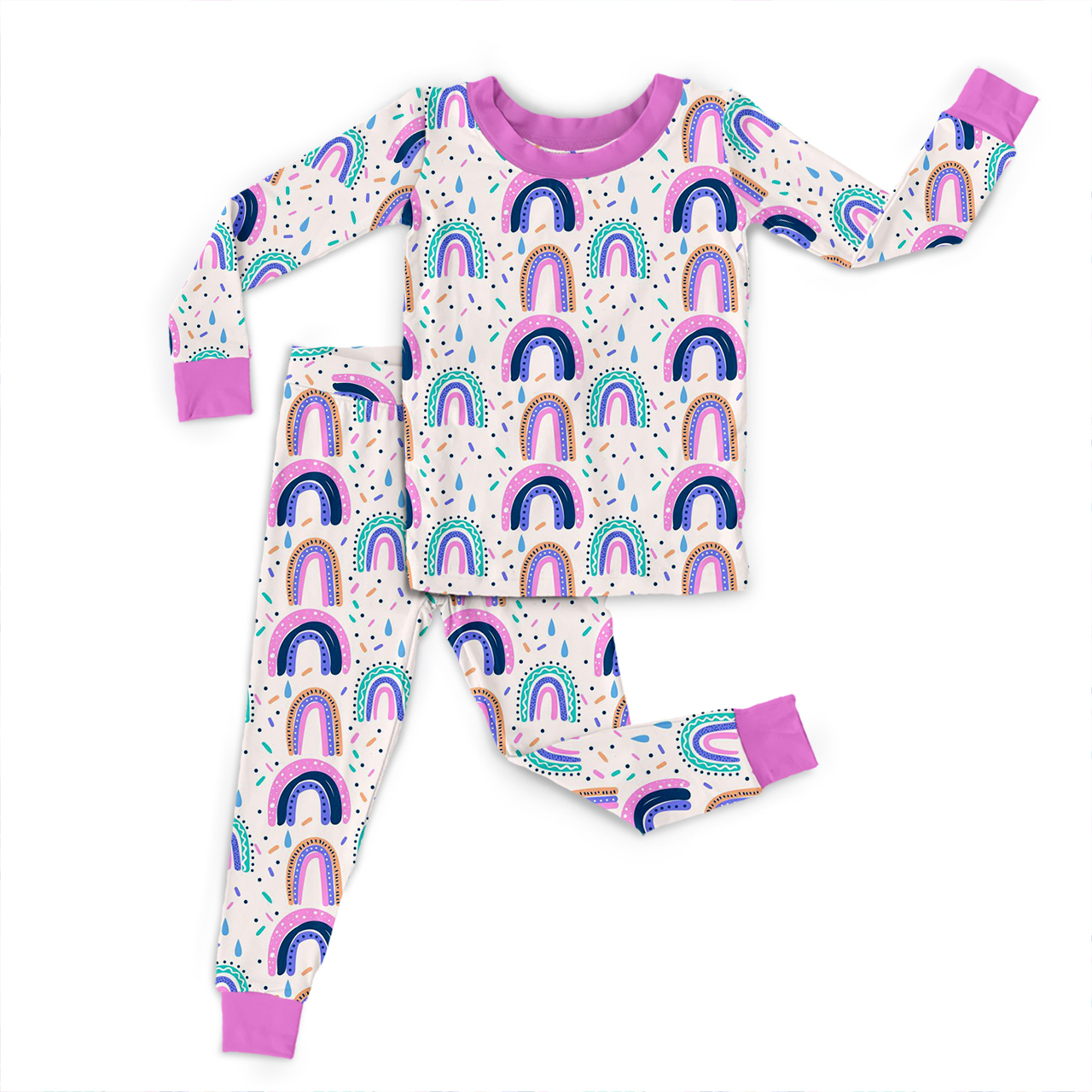 Rainbow Joy Two-Piece Pajama Set For Kids