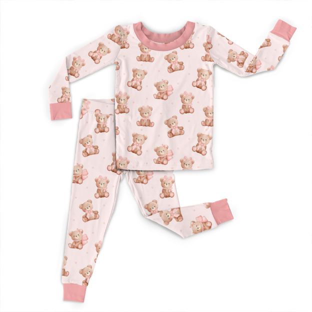Sweet Bear Two-Piece Pajama Set For Kids