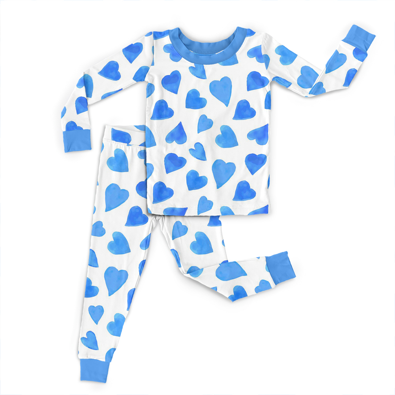 Blue Heart Dreams Two-Piece Pajama Set For Kids
