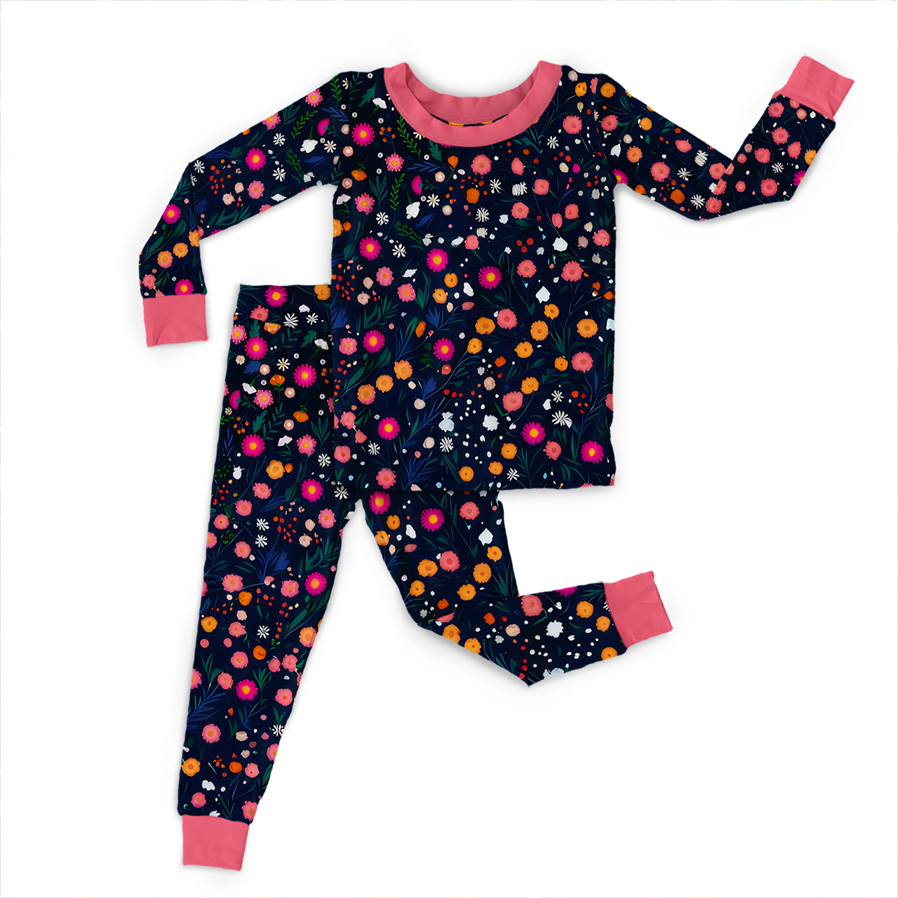 Midnight Garden Two-Piece Pajama Set For Kids
