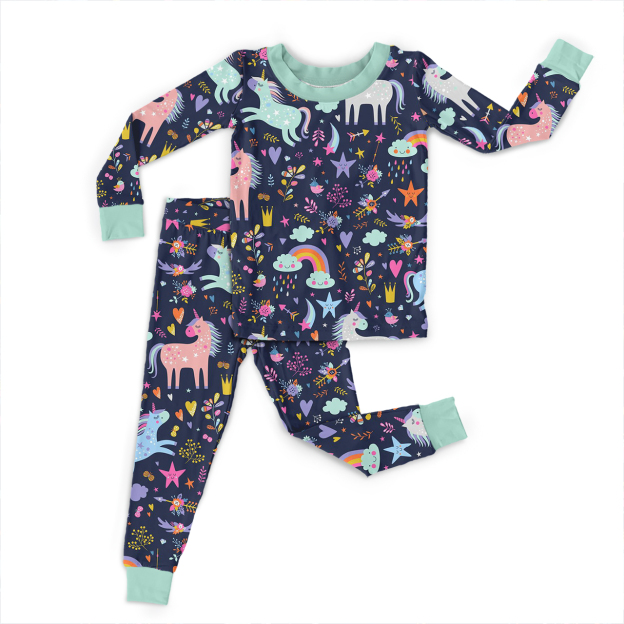 Starlight Unicorn Two-Piece Pajama Set For Kids