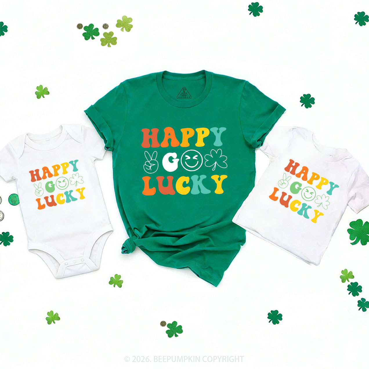 Happy Lucky St. Patrick's Day Family Matching T-Shirts