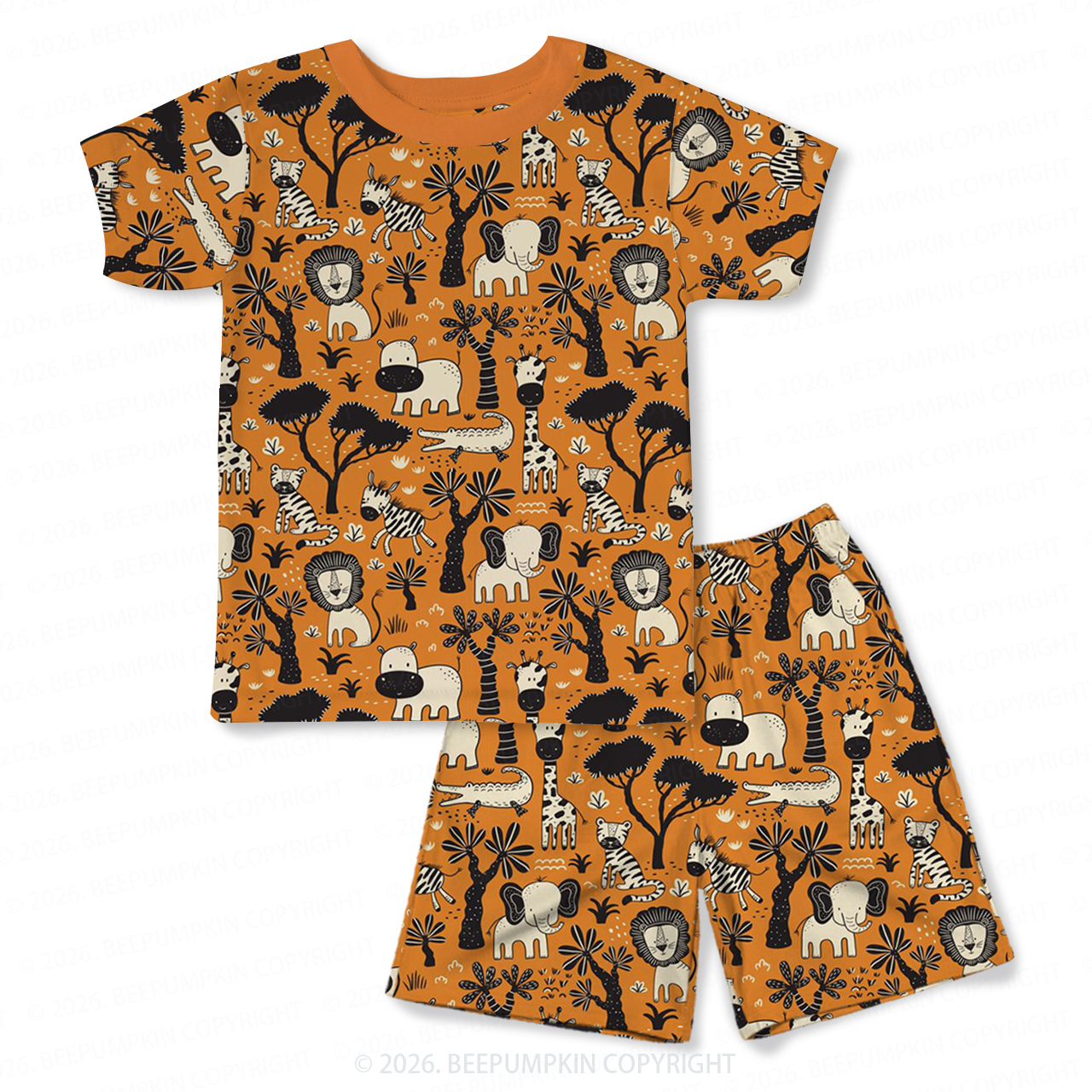 Wild Friends Two-Piece Pajama Short Sets For Toddler&Kids