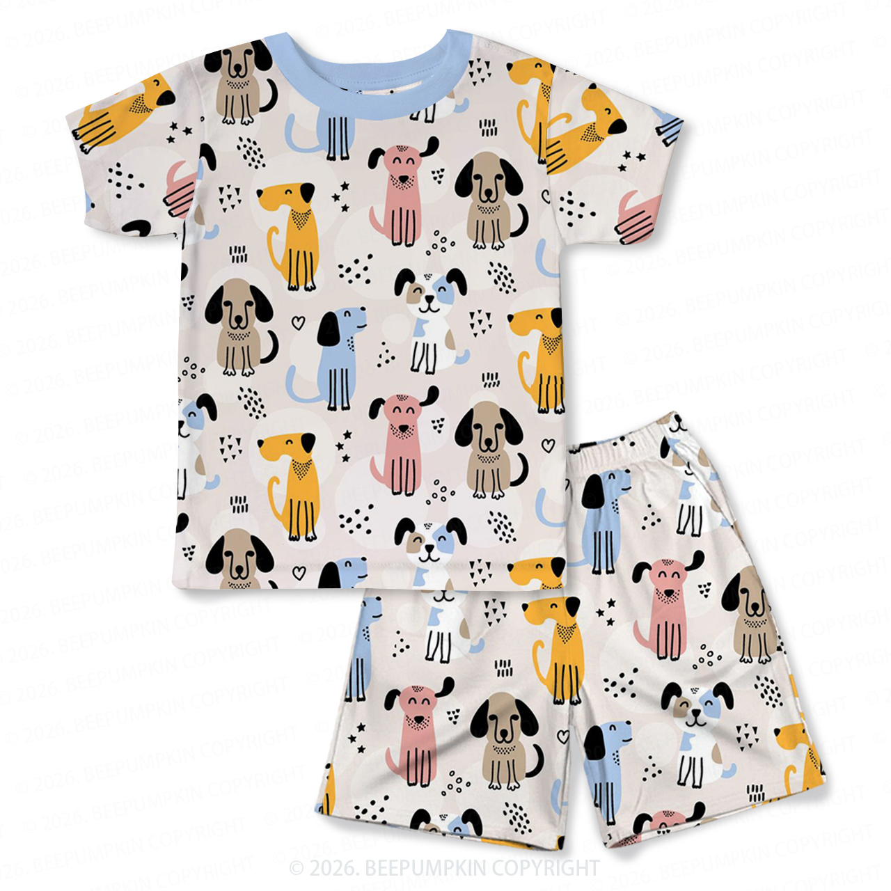 Puppy Dreams Two-Piece Pajama Short Sets For Toddler&Kids