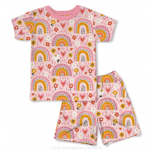 Sweet Rainbow Dreams Two-Piece Pajama Short Sets For Toddler&Kids