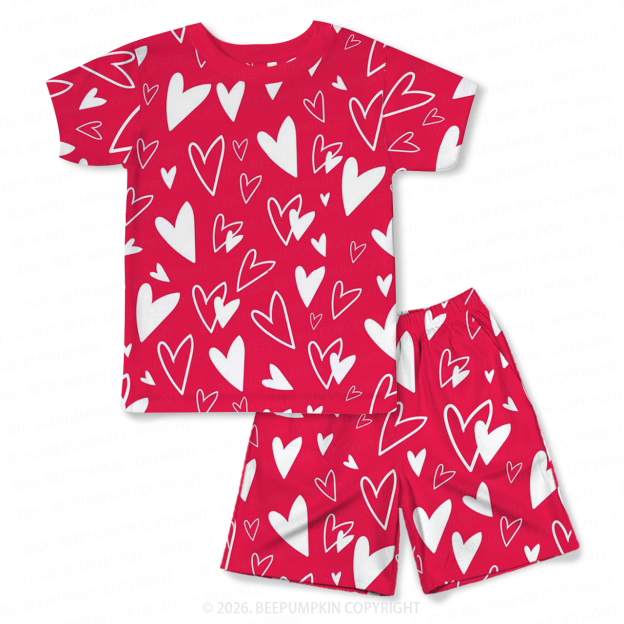 Sweetheart Dreams MiniLove Two-Piece Pajama Short Sets For Toddler&Kids