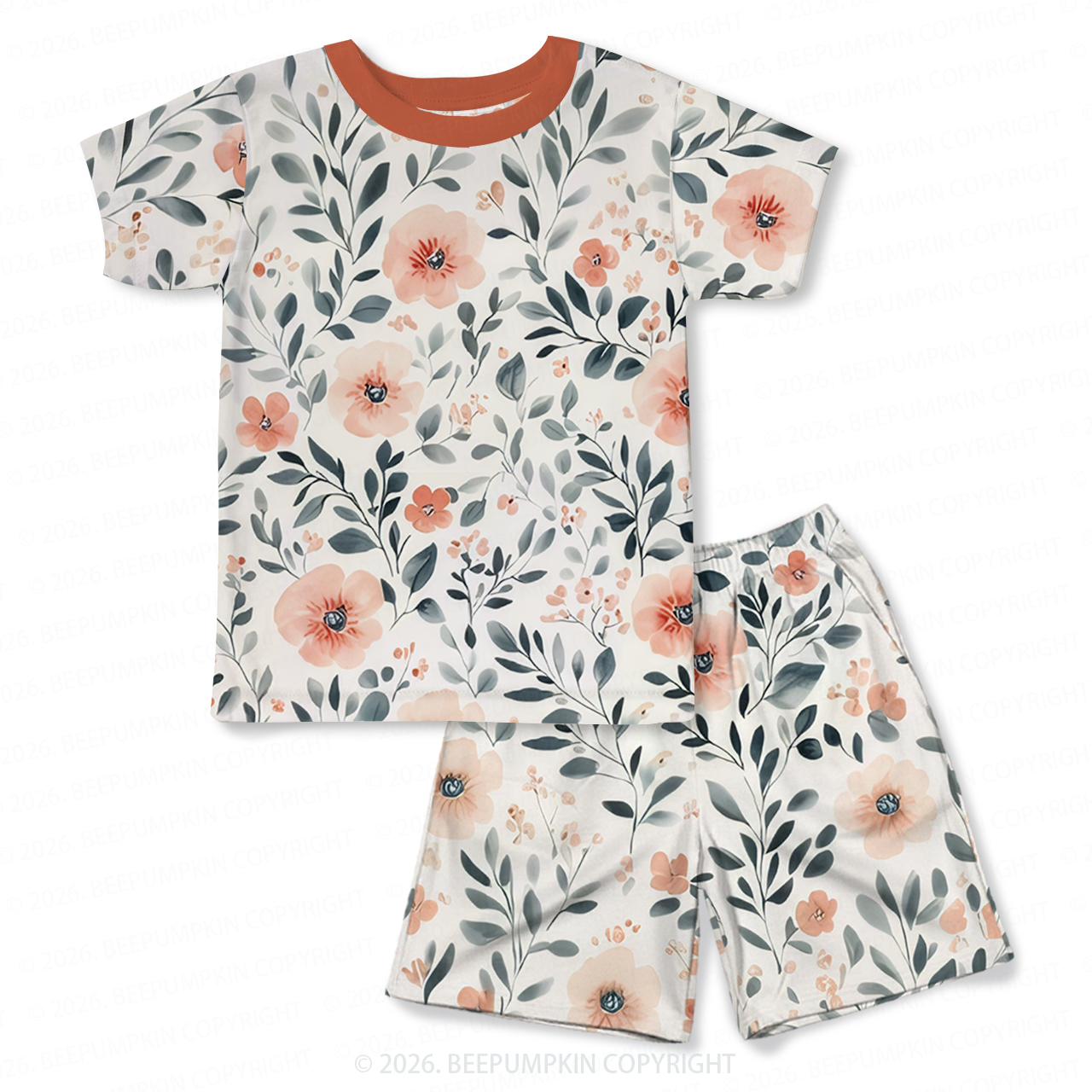Blossom Breeze Two-Piece Pajama Short Sets For Toddler&Kids
