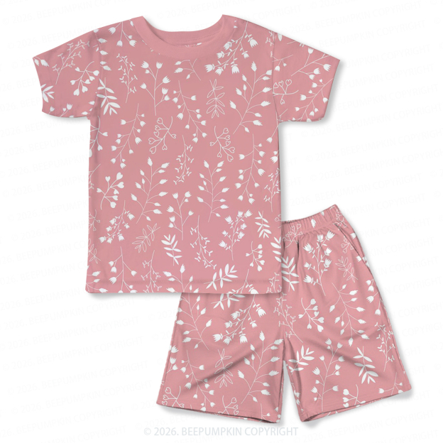 Calm Garden Two-Piece Pajama Short Sets For Toddler&Kids