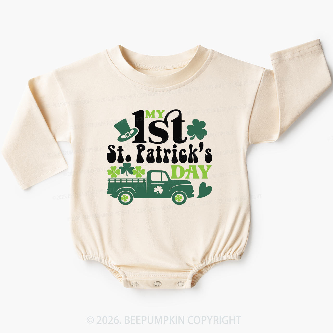 My First St. Patrick's Day Baby Bubble Romper Beepumpkin
