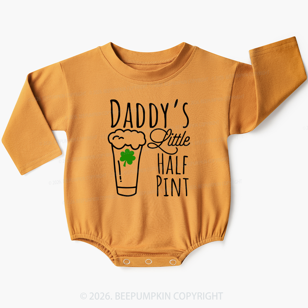 Daddy's Little Half Pint St. Patrick's Day Baby Bubble Romper Beepumpkin