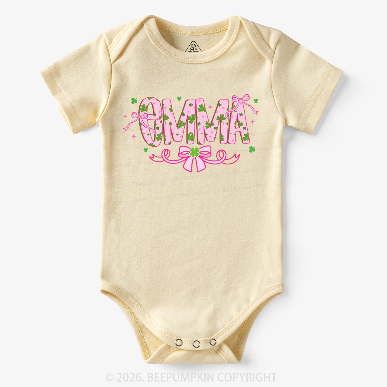Personalized Name Shamrock St. Patrick’s Day Bodysuit