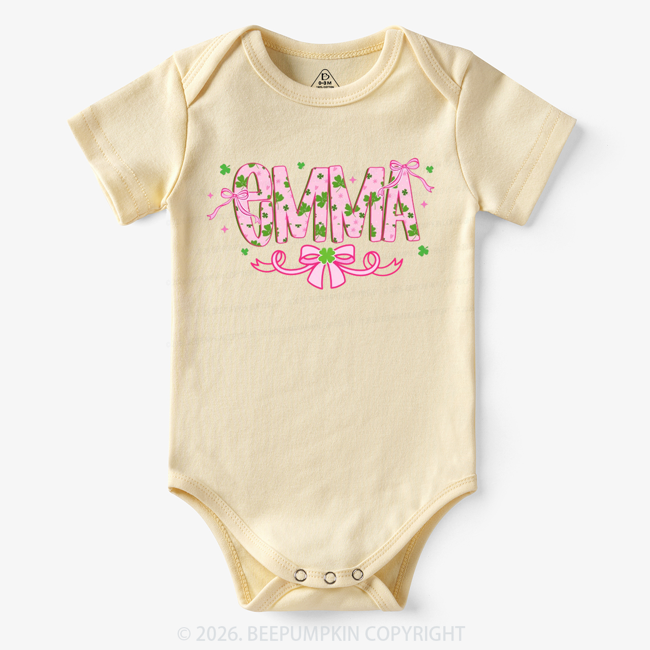 Personalized Name Shamrock St. Patrick’s Day Bodysuit
