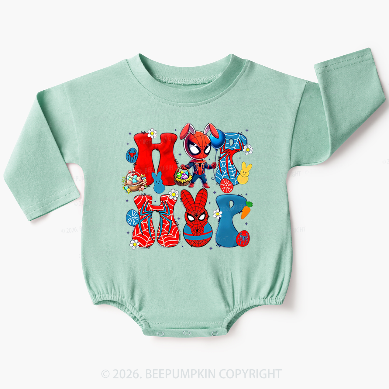 Cartoon Easter Bunny Baby Bubble Romper Beepumpkin