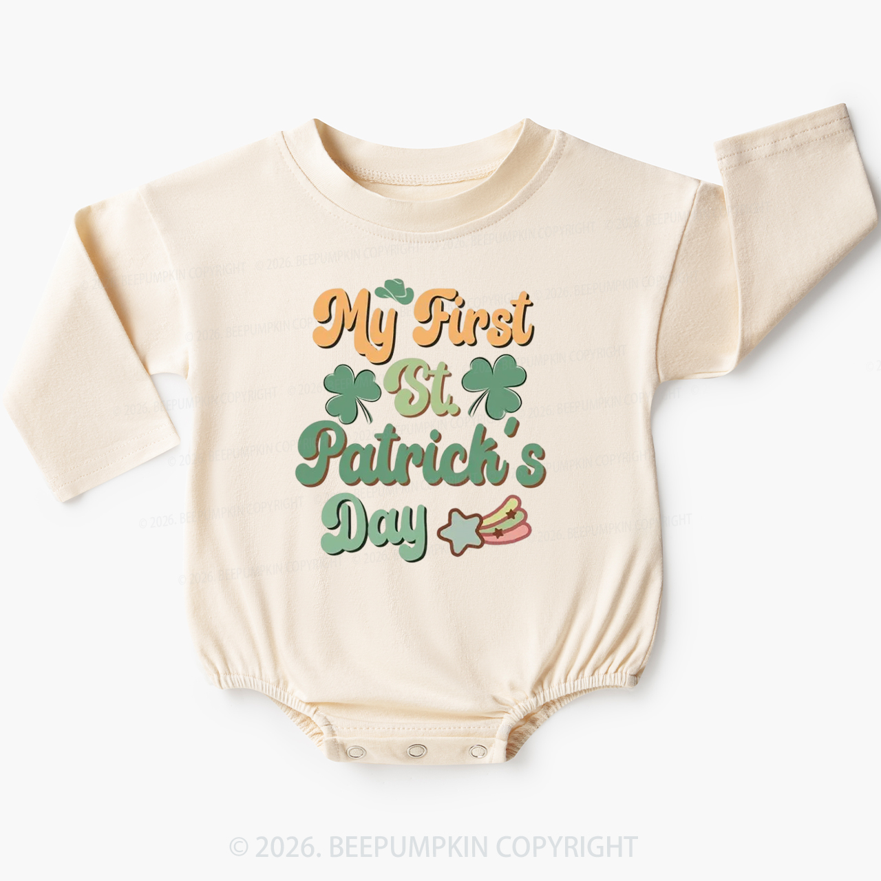 My First St. Patrick's Day Lucky Baby Bubble Romper Beepumpkin