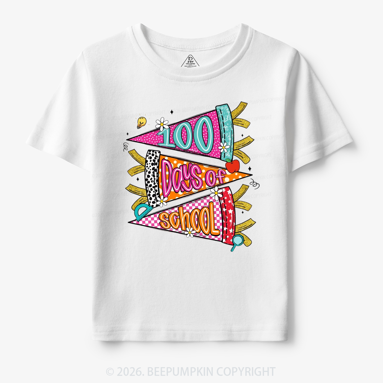100 Days of School Coquette Bow Pencil Toddler&Kid's Tees