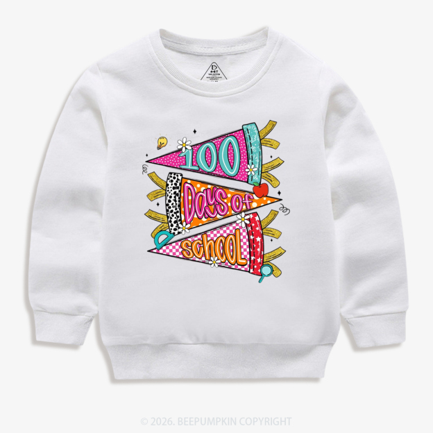 100 Days of School Coquette Bow Pencil Toddler&Kid's Sweatshirt