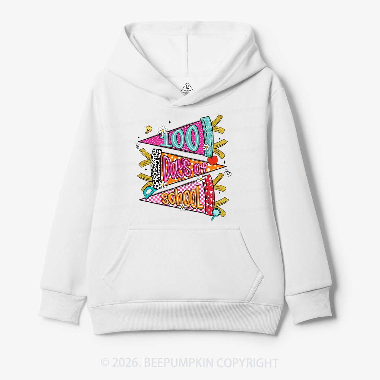 100 Days of School Coquette Bow Pencil Toddler&Kid's Hoodies