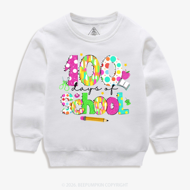 Colorful 100 Days of School Toddler&Kid's Sweatshirt
