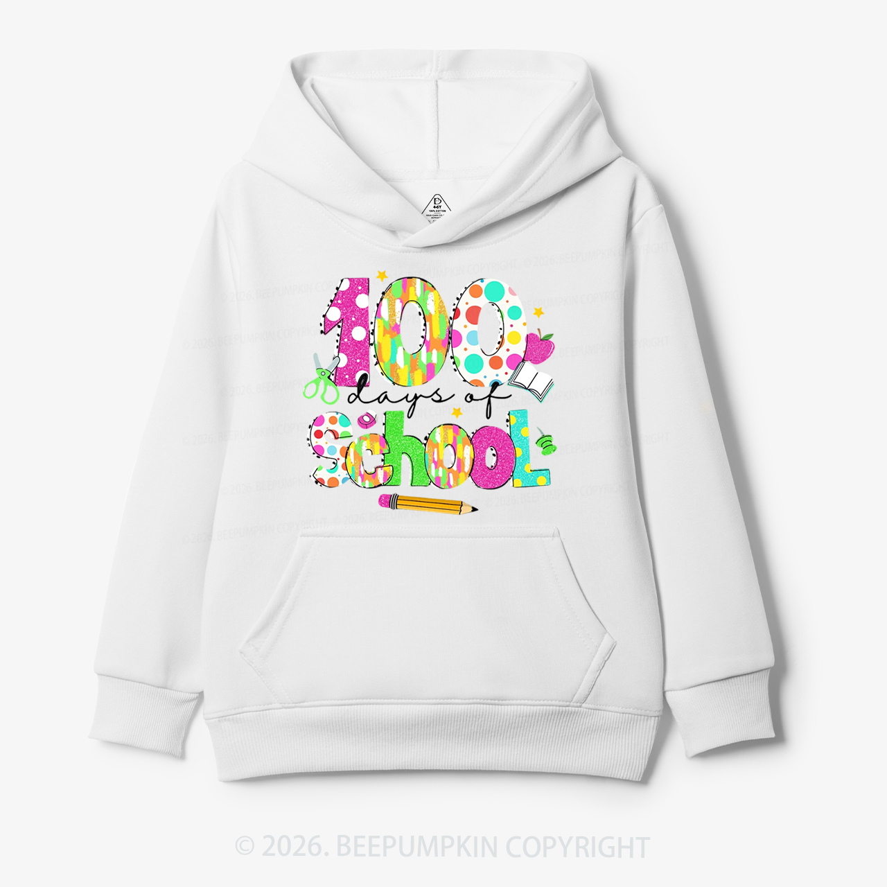 Colorful 100 Days of School Toddler&Kid's Hoodies
