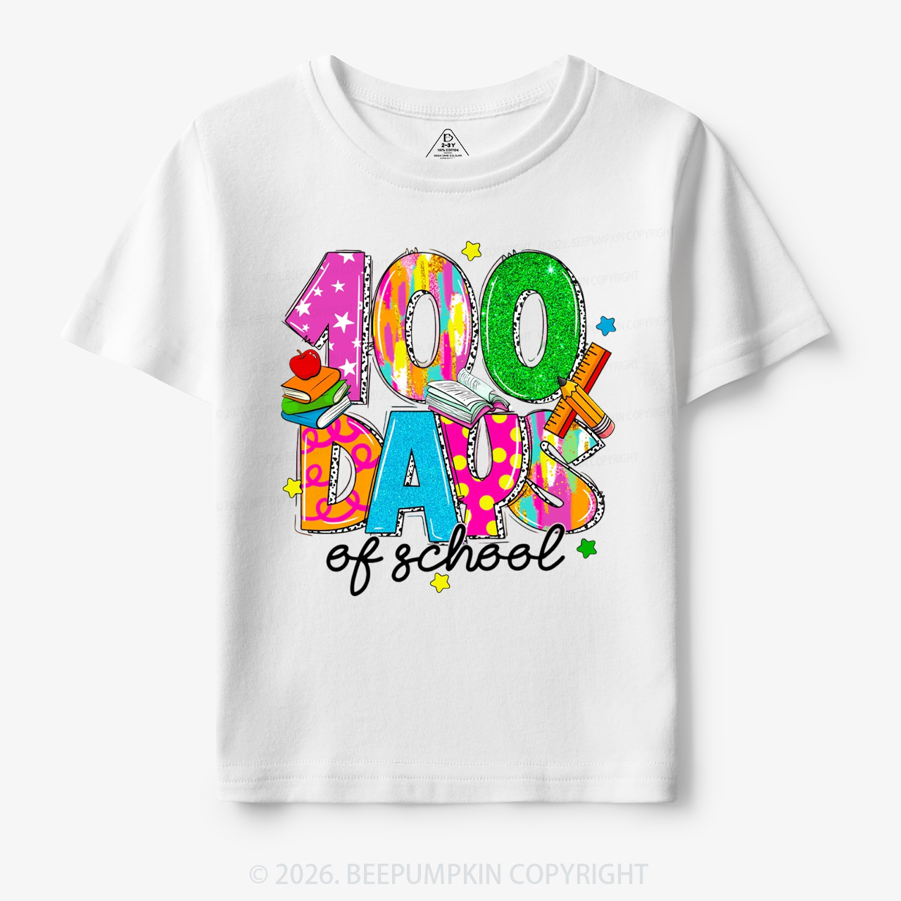 Bright & Fun 100 Days of School Toddler&Kid's Tees