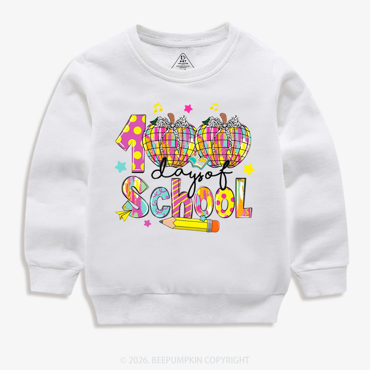 Bow & Plaid 100 Days of School Toddler&Kid's Sweatshirt