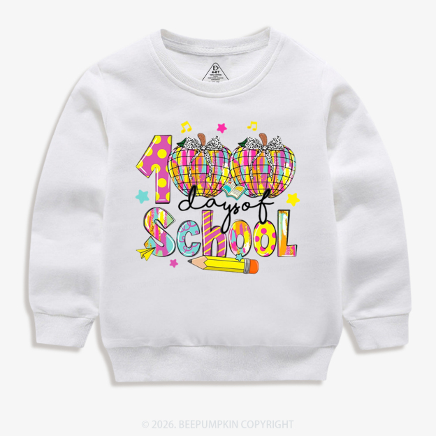 Bow & Plaid 100 Days of School Toddler&Kid's Sweatshirt