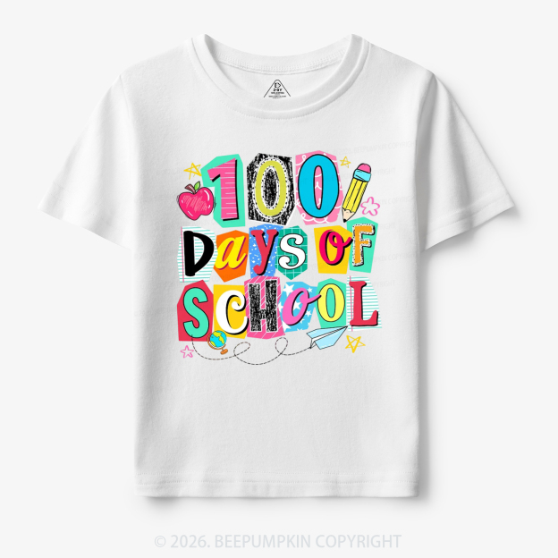 Color Pop 100 Days of School Toddler&Kid's Tees