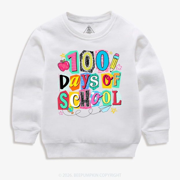 Color Pop 100 Days of School Toddler&Kid's Sweatshirt