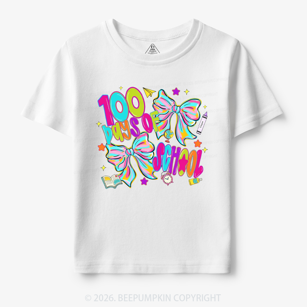 Bow Celebration 100 Days of School Toddler&Kid's Tees