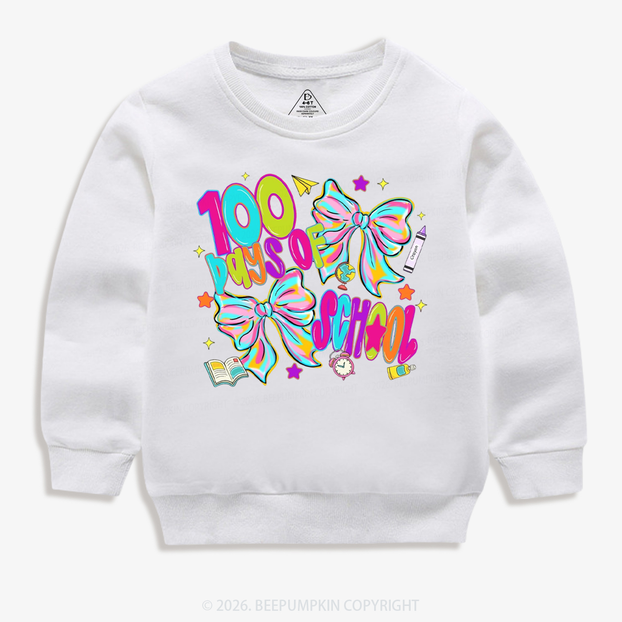 Bow Celebration 100 Days of School Toddler&Kid's Sweatshirt
