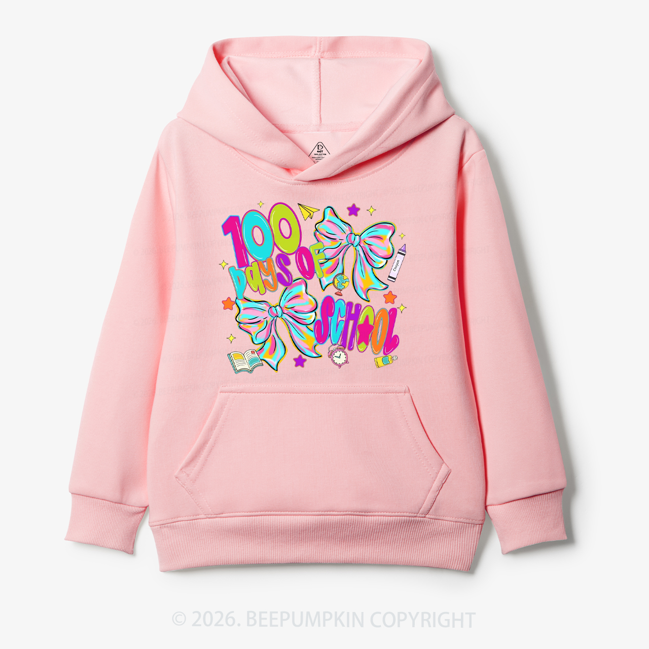 Bow Celebration 100 Days of School Toddler&Kid's Hoodies