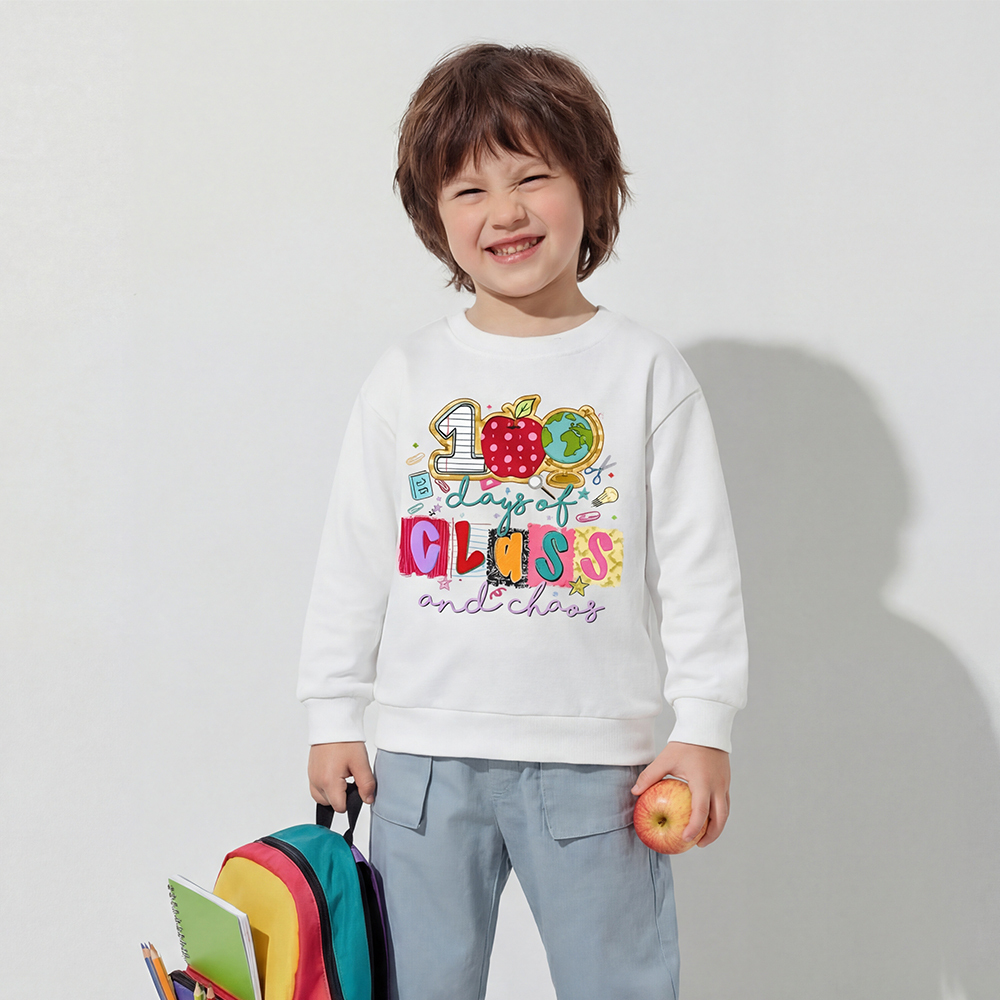 Class And Chaos 100 Days of School Toddler&Kid's Sweatshirt