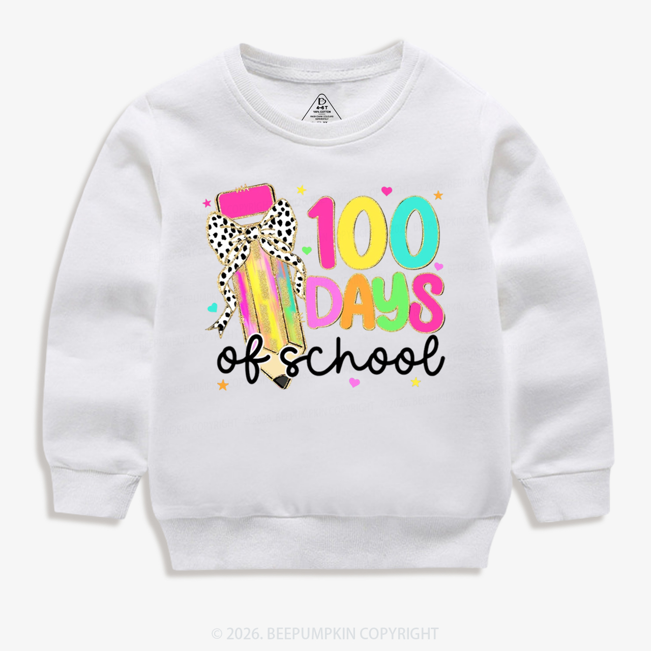 Pink Pencil Celebration 100 Days of School Toddler&Kid's Sweatshirt