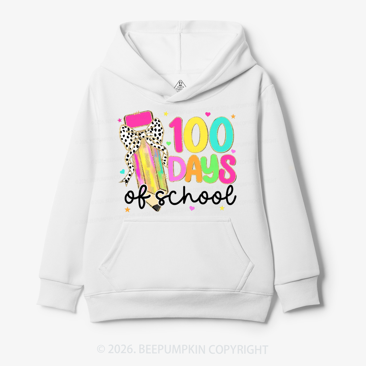 Pink Pencil Celebration 100 Days of School Toddler&Kid's Hoodies