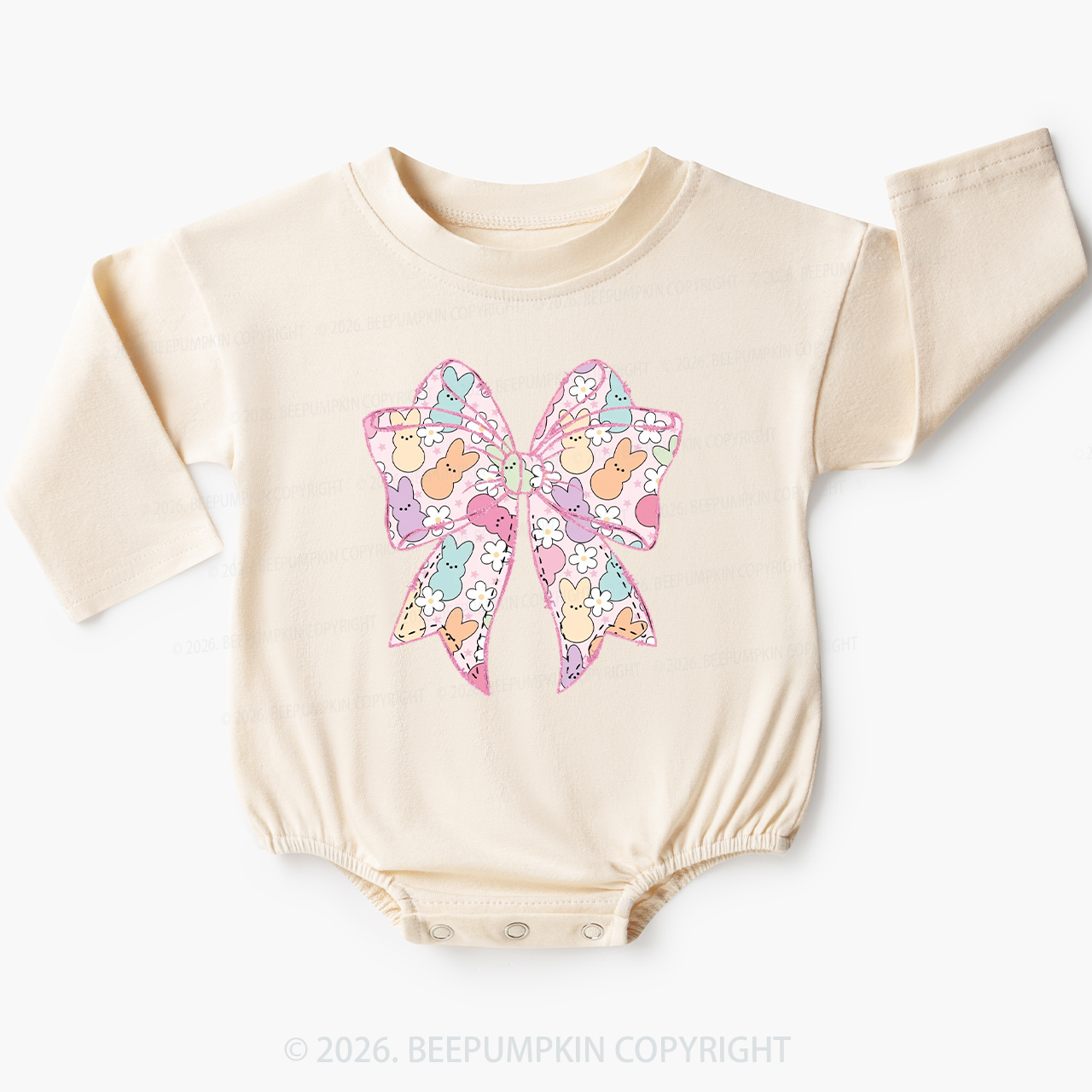 Easter Coquette Bunny Bow Baby Bubble Romper