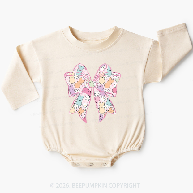 Easter Coquette Bunny Bow Baby Bubble Romper