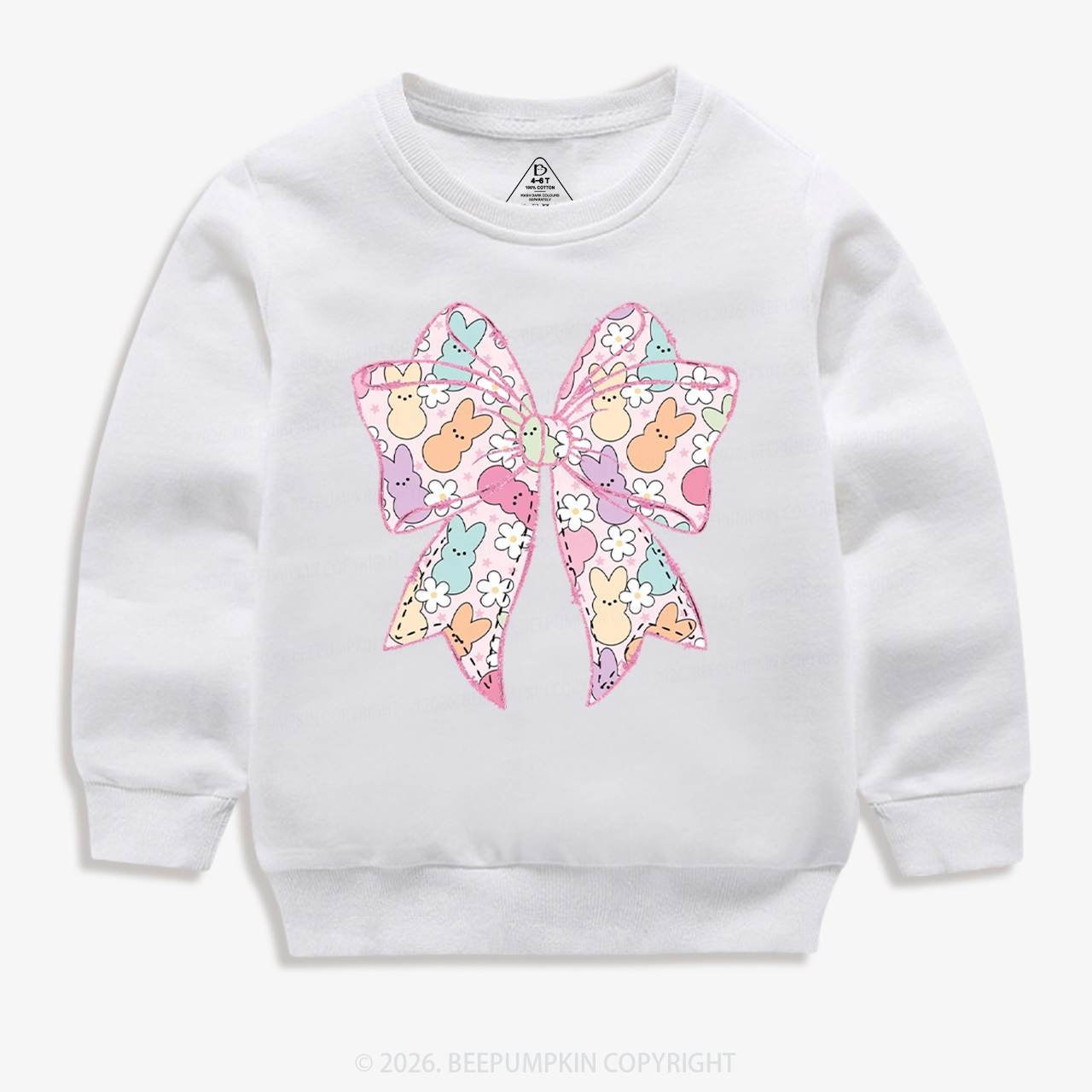 Easter Coquette Bunny Bow Kid's Sweatshirt