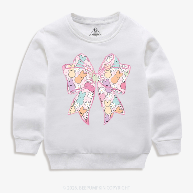 Easter Coquette Bunny Bow Kid's Sweatshirt