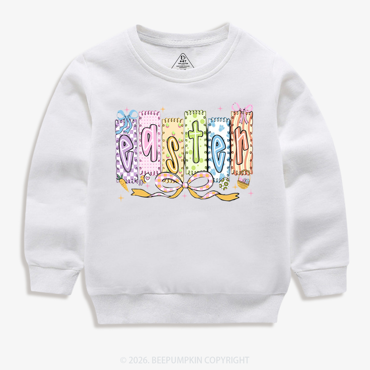 Cute Pastel Preppy Coquette Easter Kid's Sweatshirt