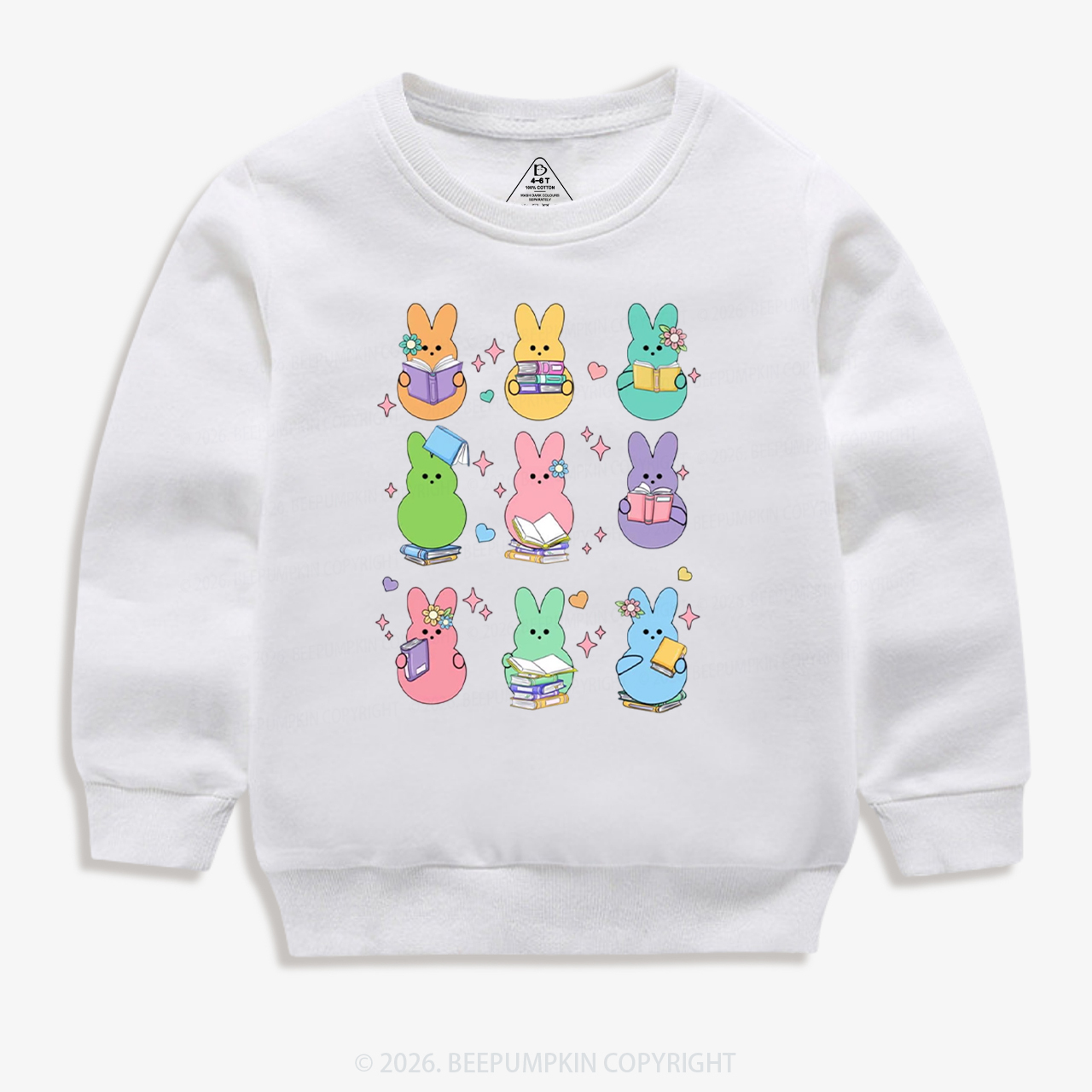 Easter Bunnies Reading Books Kid's Sweatshirt