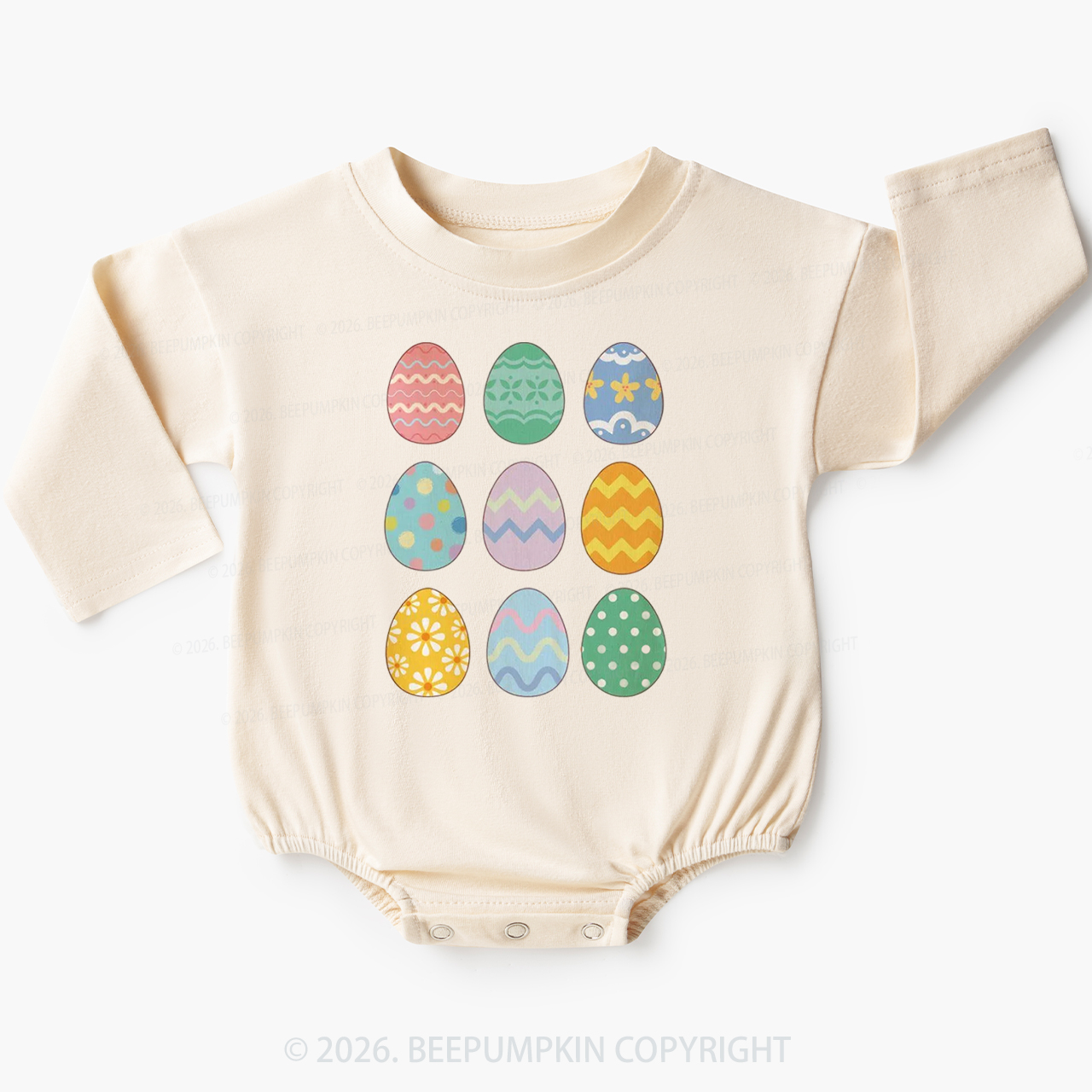 Cute Pastel Easter Egg Baby Bubble Romper