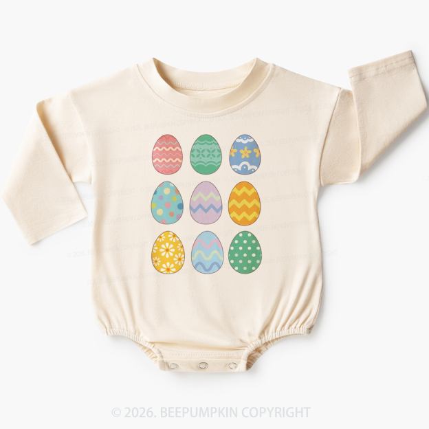 Cute Pastel Easter Egg Baby Bubble Romper