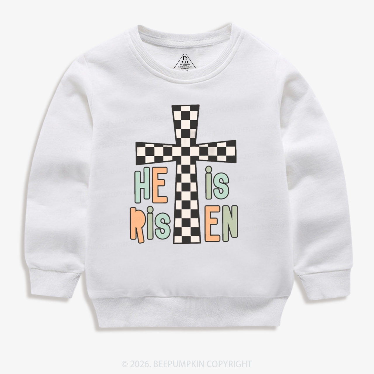 He Is Risen Easter Trendy Christian Kid's Sweatshirt