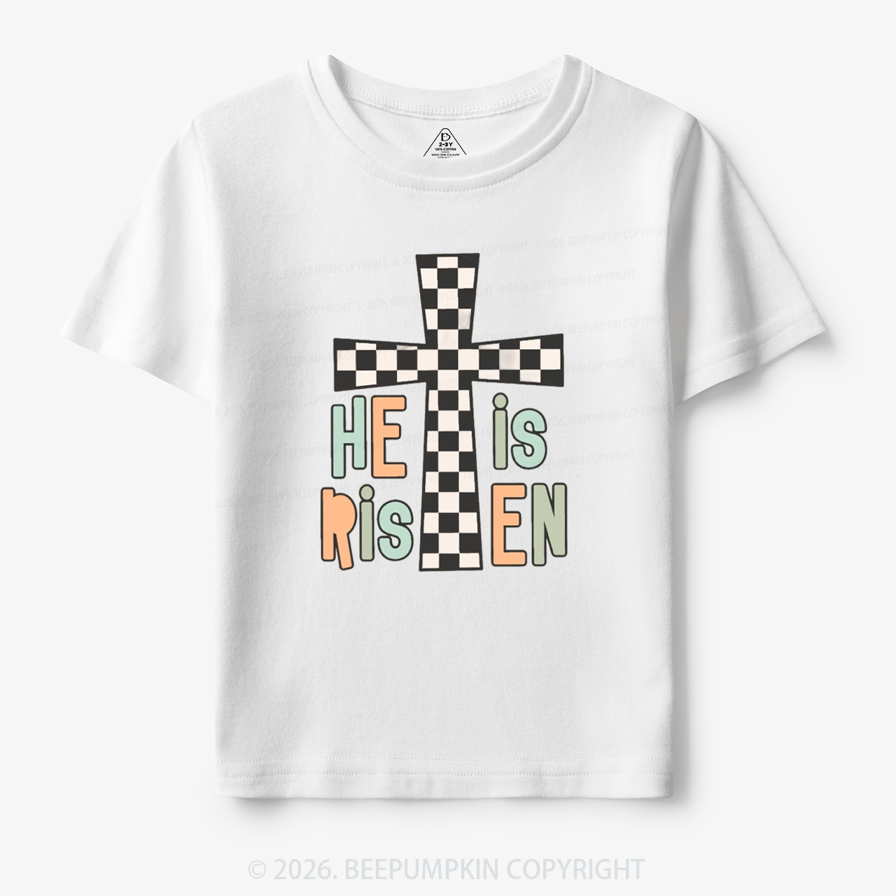 He Is Risen Easter Trendy Christian Toddler&Kid's Tees