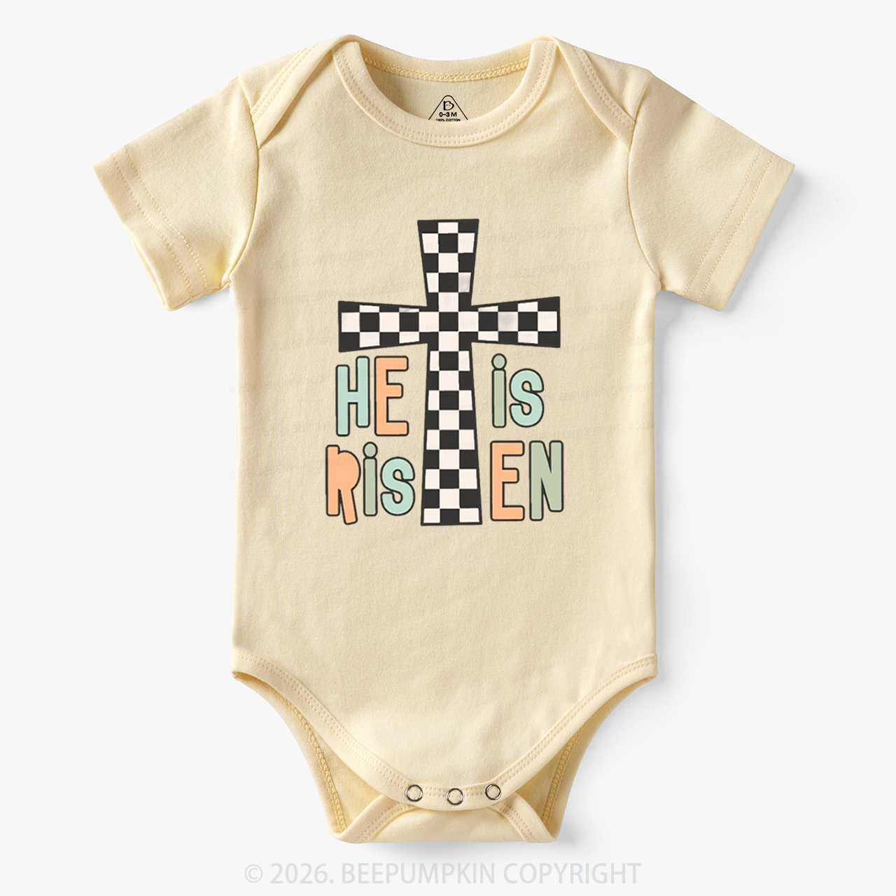 He Is Risen Easter Trendy Christian Bodysuit