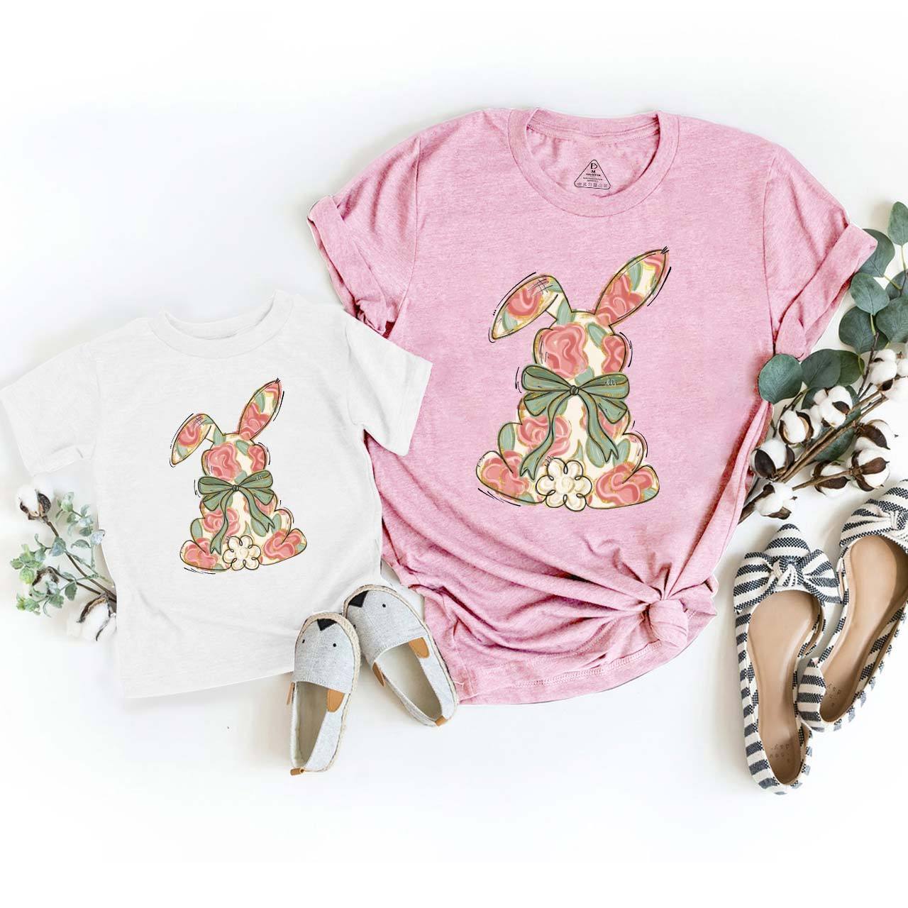 Floral Coquette Bow Easter Mom&Me Matching Tees