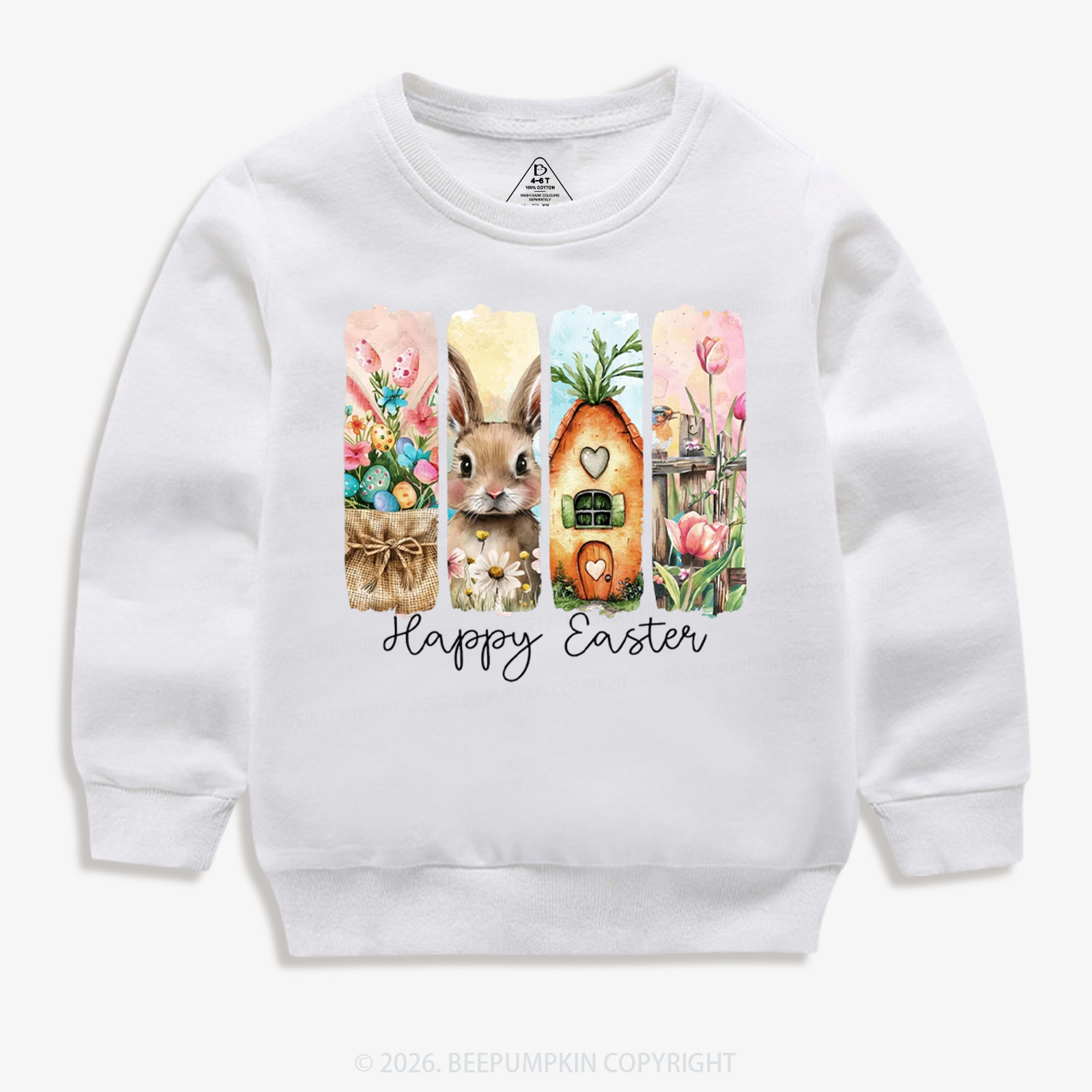 Happy Easter Floral Spring Kid's Sweatshirt
