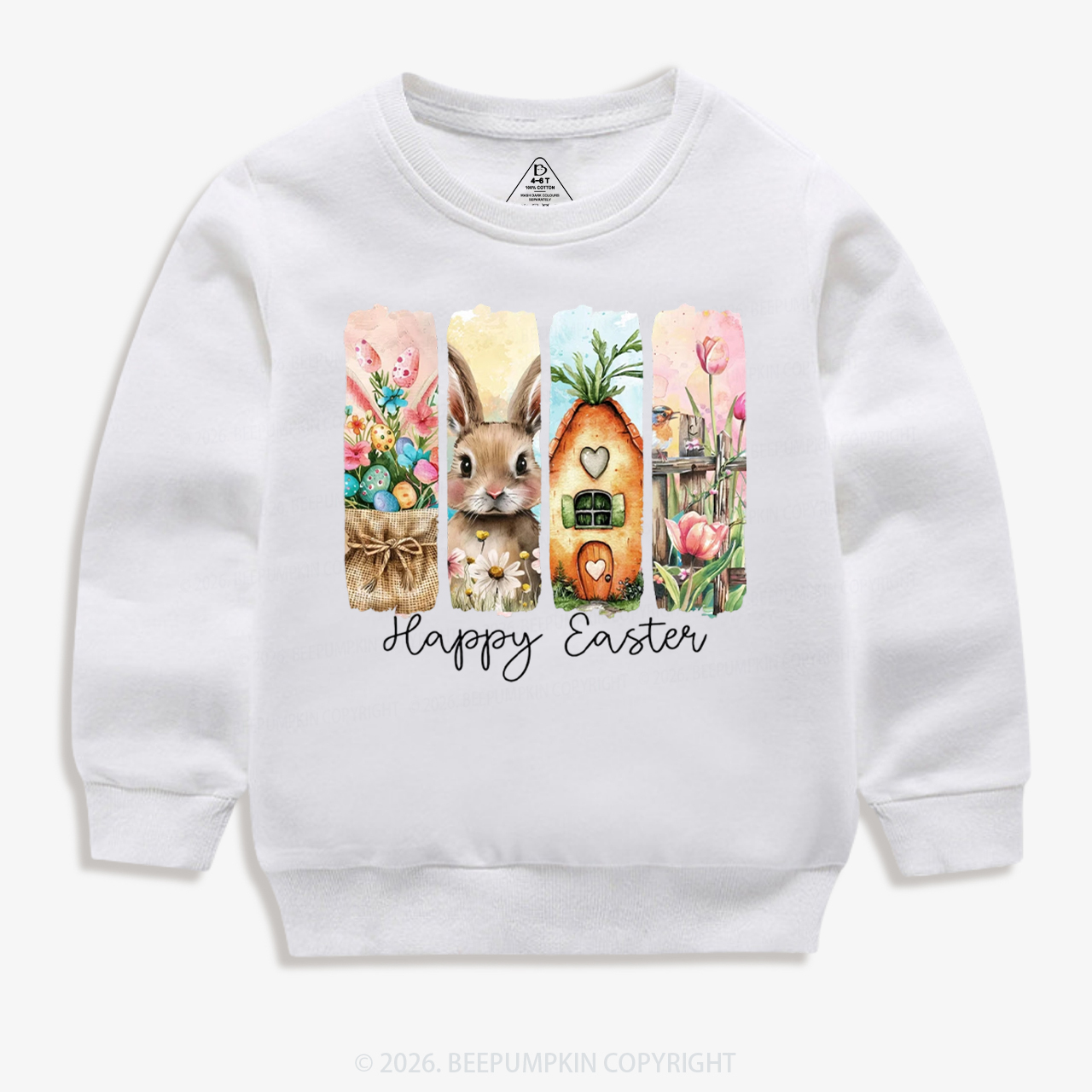 Happy Easter Floral Spring Kid's Sweatshirt