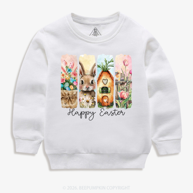 Happy Easter Floral Spring Kid's Sweatshirt